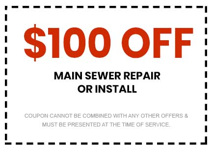 Discount on Main Sewer Repair or Install